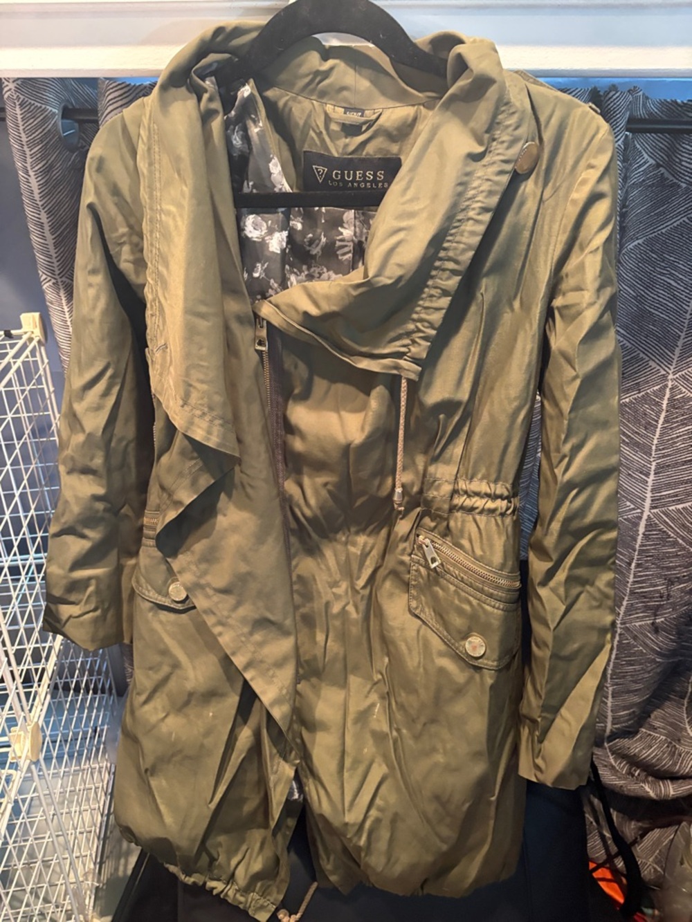 GUESS Olive Utility Drawstring Jacket